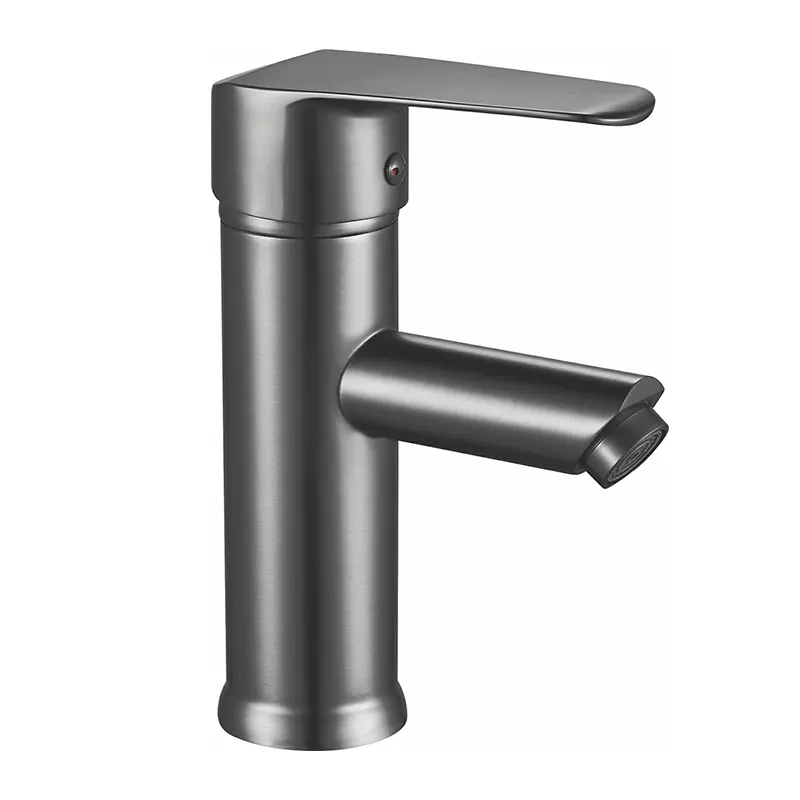 ก๊อกอ่างล้างหน้าสีเทากันเมทัล